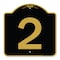Signmission Designer Series Sign-Sign W/ Number 2, Black & Gold Aluminum Sign, 18" x 18", BG-1818-22897 A-DES-BG-1818-22897 - alternate 1